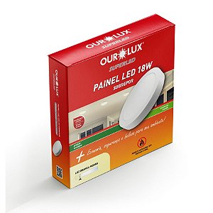 Plafon Superled Sobrepor 18W bivolt 2700K Redondo Ø 22,3cm.