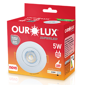Superled Mini Spot 5W 6400K redondo bivolt.