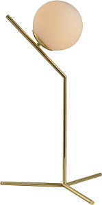 Luminária de mesa Pérola 48X28cm aço e vidro ouro.