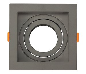 Spot de embutir recuado quadrado PAR20 13X13X4,35cm policarbonato preto.
