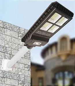 Luminária LED Solar 30W 6500K Compacto para Parede e Poste.