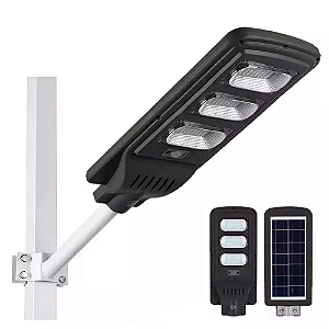 Luminária Pública de poste solar 60W LED SMD com sensor e controle IP66.