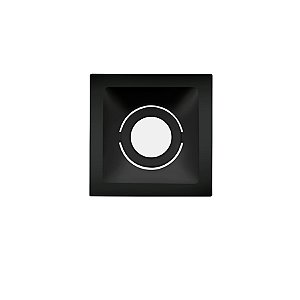 Plafon de embutir Square recuado quadrado PAR20 máximo 20W 11,6X11,6X7CM alumínio preto.