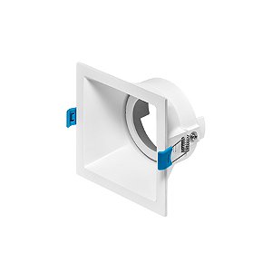 Plafon de embutir Square recuado quadrado AR70 Gu10 11,6X11,6X7cm alumínio branco.