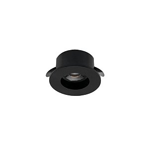 Plafon de embutir LED Móbili redondo dimerizável para movelaria IRC90 2700K 2W 12V 25º Ø3,7X1,9CM policarbonato e ABS preto.