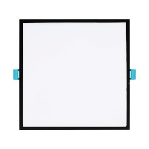 Plafon de embutir LED Edge quadrado 4000K 14W 110º bivolt 20x20x5,2cm policarbonato preto.