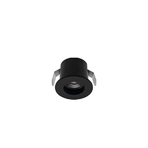 Plafon de embutir LED Móbili redondo para movelaria MDF 25° 3000K 1,5W bivolt Ø3,7X2,9cm policarbonato e ABS preto.