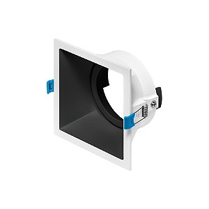 Plafon de embutir Square recuado quadrado PAR30 14x14x7,7cm alumínio branco e preto.
