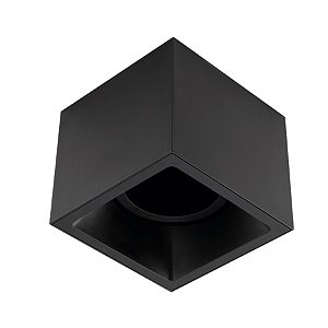 Plafon de sobrepor Square Out recuado quadrado facho direcionável AR70 12x12x13,1cm alumínio preto.