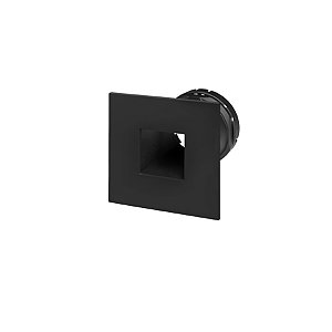 Plafon de embutir Narrow Olho de Moscou/Laser Quadrado 25° dicroica MR16 8x8x7,1cm metal e ABS preto.