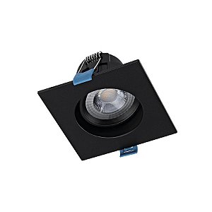 Plafon de embutir LED Easy recuado quadrado 34° 3000K 4,5W bivolt 9,5x9,5x5,4cm ABS preto.