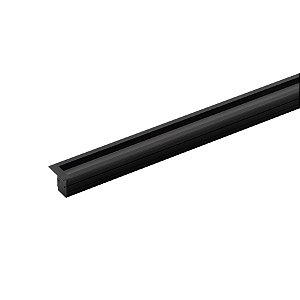 Perfil de embutir LED Archi recuado linear 2 metros IRC 93 lente preta 2700K 37W 24V alumínio preto.