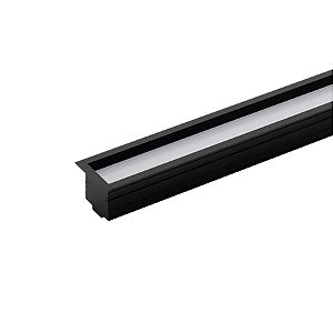 Perfil de embutir LED Archi recuado linear 1 metro IRC 93 2700K 28W 24V alumínio preto.
