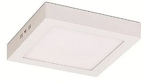 Luminária plafon led 12W 6500K branco frio quadrado sobrepor 17cm X 17cm.