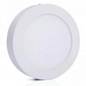 Luminária plafon led 12W 3000K branco quente redonda sobrepor Ø 17cm.