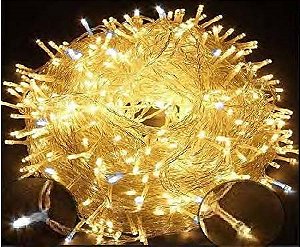 Pisca de Natal 300 Leds Branco Quente 8 Funções fio Ø1.8mm transparente com 45 flash branco IP65, conector macho e fêmea 30 Metros 220V.