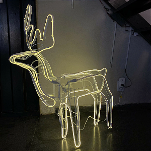 Armação De Rena Neon Branco Quente 220V IP44 uso externo.