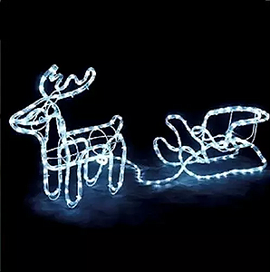 Armação De Rena com trenó LED Branco Frio 8 funções bivolt IP44 uso externo.