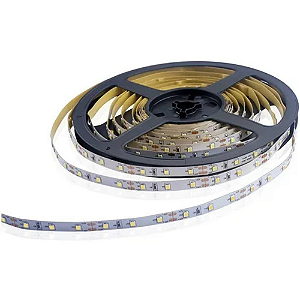Fita LED 4,8W/M 24W 12V 5 metros IP20 6500K branco frio.