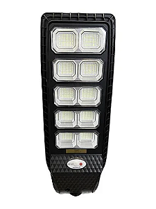 Luminária LED Pública 500W Solar IP66 INMETRO com controle e sensor.