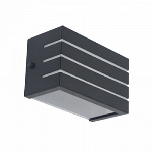 Arandela de Parede Barcelona Retangular Externo 9x15x7cm Alumínio e Vidro Preto.