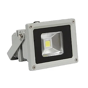 Refletor Holofote LED COB cinza 10W 3000K IP66 bivolt.
