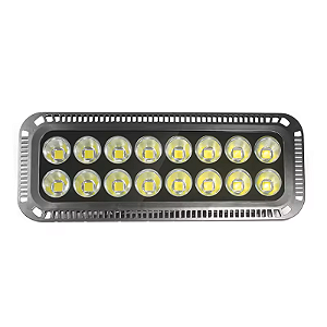 Refletor holofote LED Ultra COB preto 800w 3000K a prova d'água IP66.