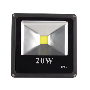 Refletor Preto LED COB 20W 3000K branco quente IP66 bivolt.