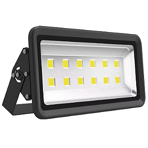 Refletor LED COB 600W Preto 3000K branco quente IP66 bivolt.