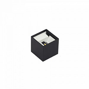 Arandela de Parede LED Flap Quadrado Facho Ajustável externo 3000K 6W Bivolt 10x10x10cm Alumínio Preto.