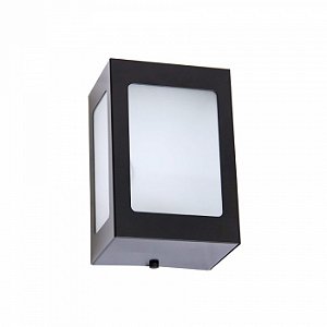 Arandela de Parede Gênova Quadrado 3 Vidros externo 18x12,5x9cm Alumínio e Vidro Preto.