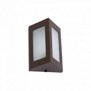 Arandela de Parede Gênova Triangular externo 18x13x9cm Alumínio e Vidro Café.