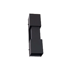 Arandela de Parede Madri grande 30x11x11cm Alumínio e Vidro Preto para 2 lâmpadas.