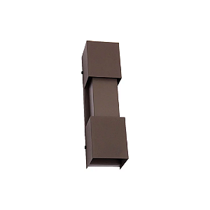 Arandela de Parede Madri média 25x8x10,5cm Alumínio Café sem Vidro para 2 lâmpadas.