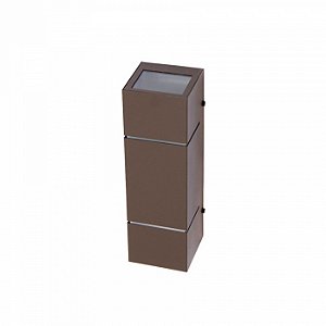 Arandela de Parede Paris Retangular externo 35x11x11cm Alumínio e Vidro Café.