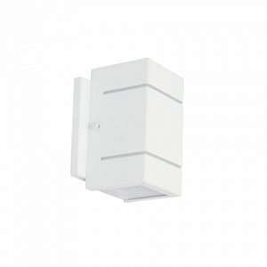 Arandela de Parede Verona Retangular externo 15x9x12cm Alumínio e Vidro Branco.