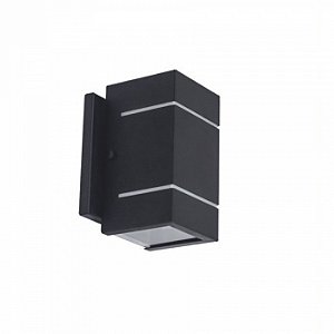 Arandela de Parede Verona Retangular externo 15x9x12cm Alumínio e Vidro Preto.