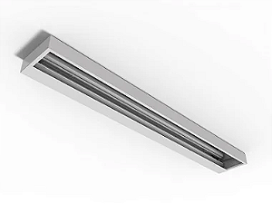 Luminária de sobrepor assimétrica em alto rendimento para 1 lâmpada 18/20W 120cm.