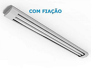 Luminária de sobrepor com filme refletivo para 2 lâmpadas 18/20W 120cm.