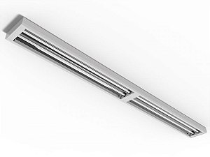 Luminária de sobrepor contínua alto rendimento para 2+2 lâmpadas T5 28/54W 237cm.