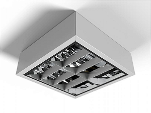 Luminária decorativa de sobrepor 28.8cm X 44cm com aletas planas brancas para 4 lâmpadas E27.