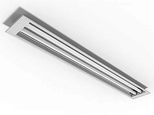 Luminária de embutir alto rendimento para 2 lâmpadas 18/20W 120cm.