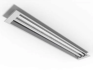 Luminária de embutir alto rendimento para 2 lâmpadas 36/40/45/65W 240cm (HO).