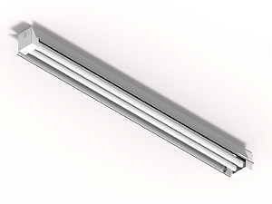 Luminária industrial de alto rendimento com tampas soquetes para 2 lâmpadas 9/10W 60cm.