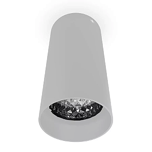 Plafon de Sobrepor Tube Redondo Dicroica PAR16 Ø5,7x9,9cm Metal Branco.