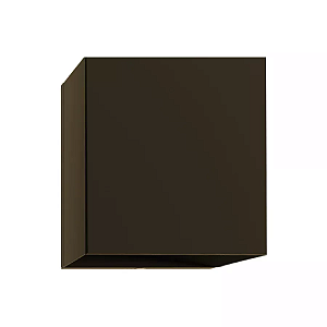 Arandela de Parede Focus Quadrado Externo Dicroica PAR16 10x7,5x9cm Alumínio Café.