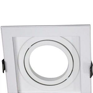 Spot de Embutir Conect Recuado Quadrado Dicroica PAR16 10,3x10,3cm Alumínio Branco.