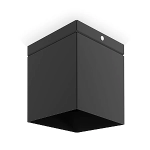 Plafon de Sobrepor Focus Quadrado Dicroica PAR16 11,5x7,6x7,6cm Alumínio Preto.
