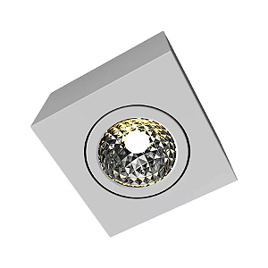 Plafon de Sobrepor Box Quadrado PAR20 12x12x11,2cm Metal Branco.