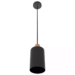Pendente Veneza Ø12x23,5cm Metal Preto.